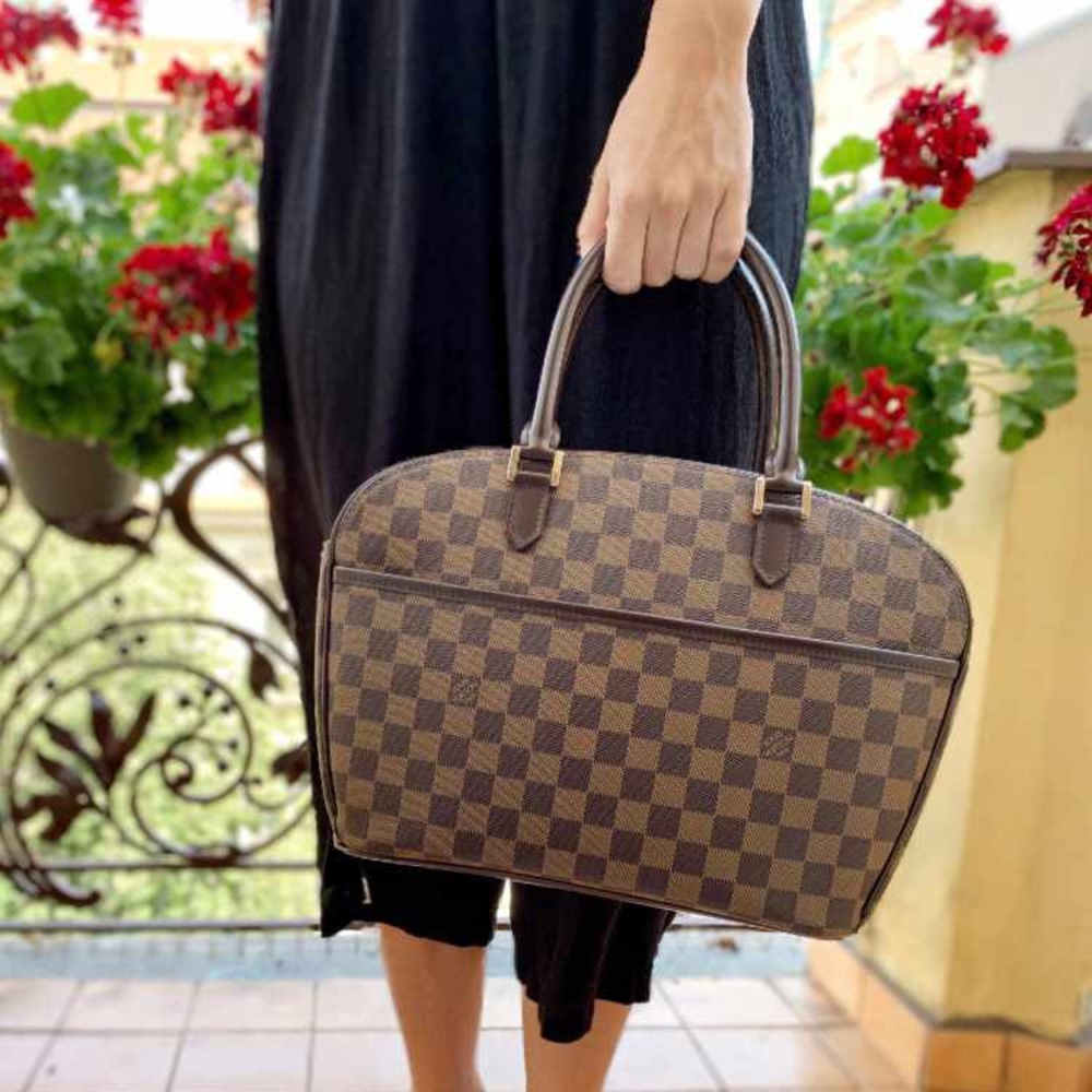 💎 AUTHENTIC ZIPPER CLOSURE SARRIA HORIZONTAL DAMIER EBENE BAG